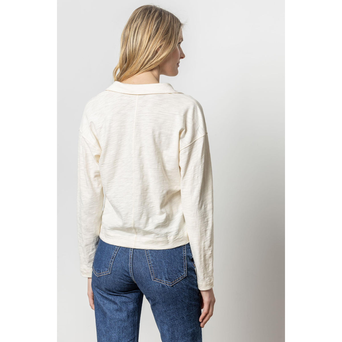 Long Sleeve Drop Shoulder Polo