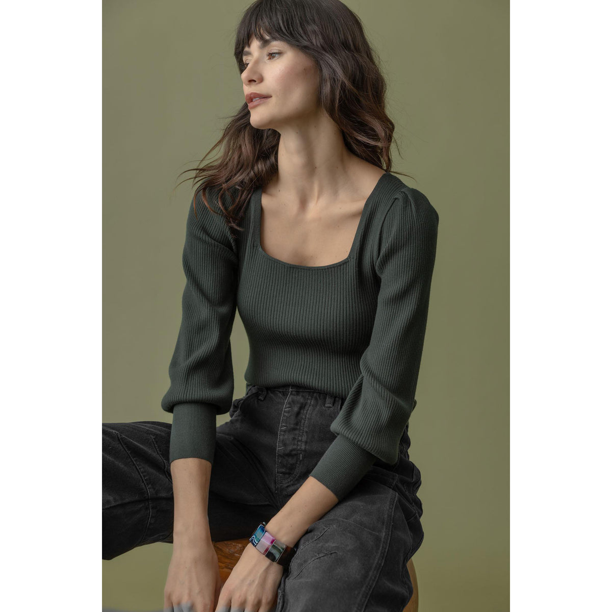 Full Sleeve Square Neck Sweater