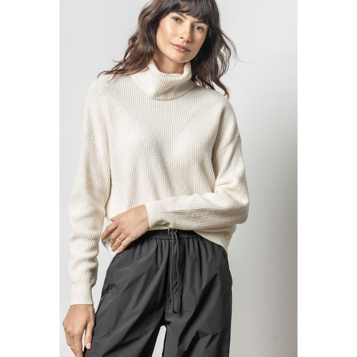 Relaxed Rib Turtleneck Sweater