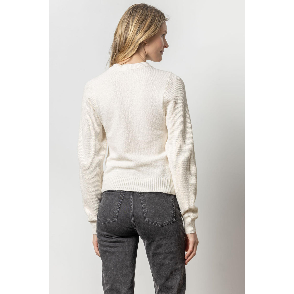 Rib Sleeve Crewneck Sweater