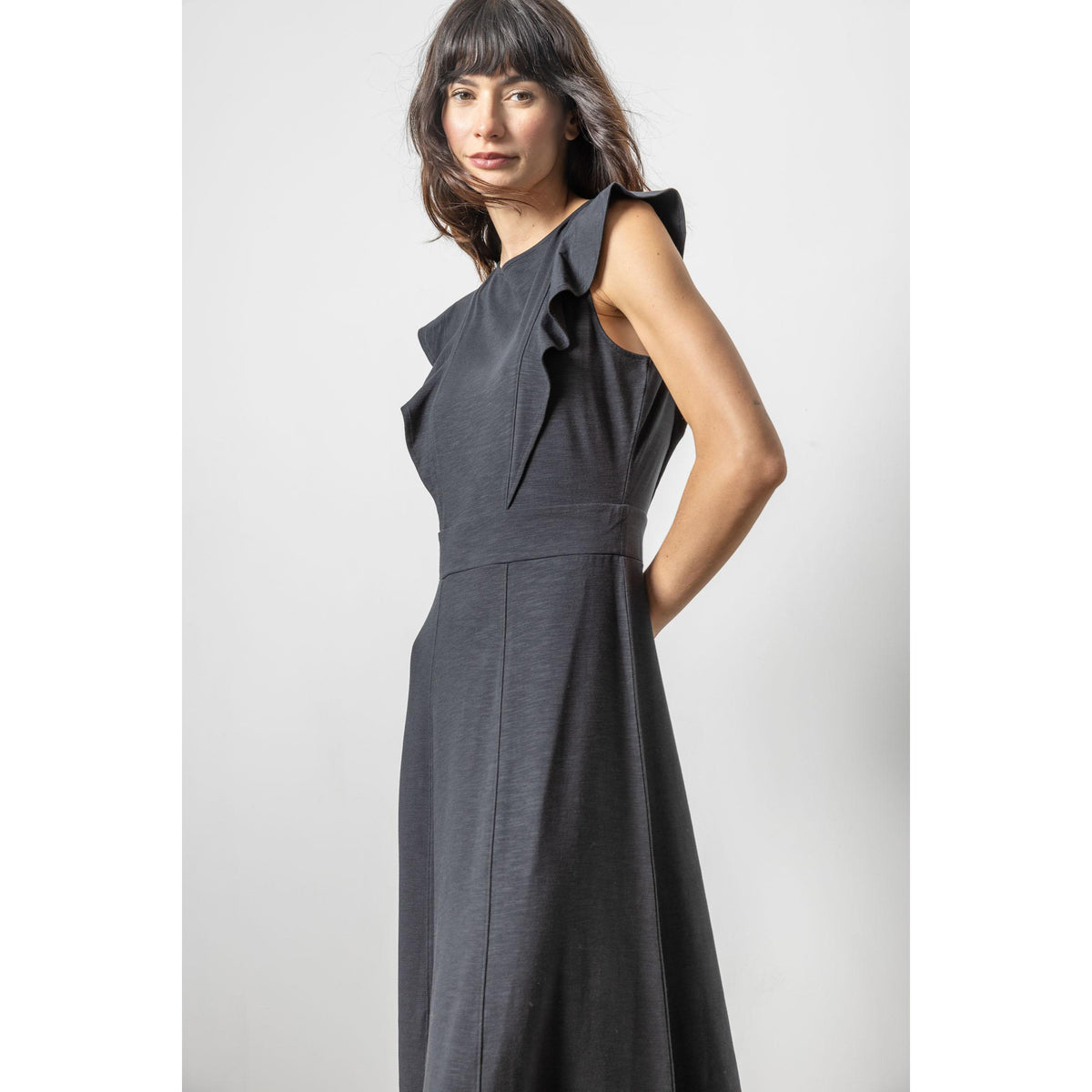 Flounce Trim Maxi Dress