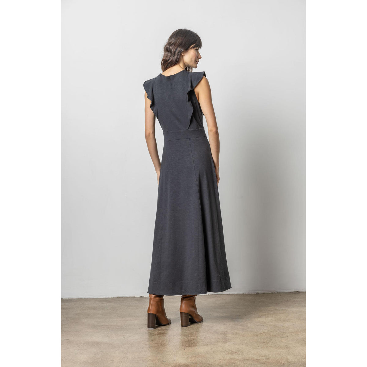 Flounce Trim Maxi Dress