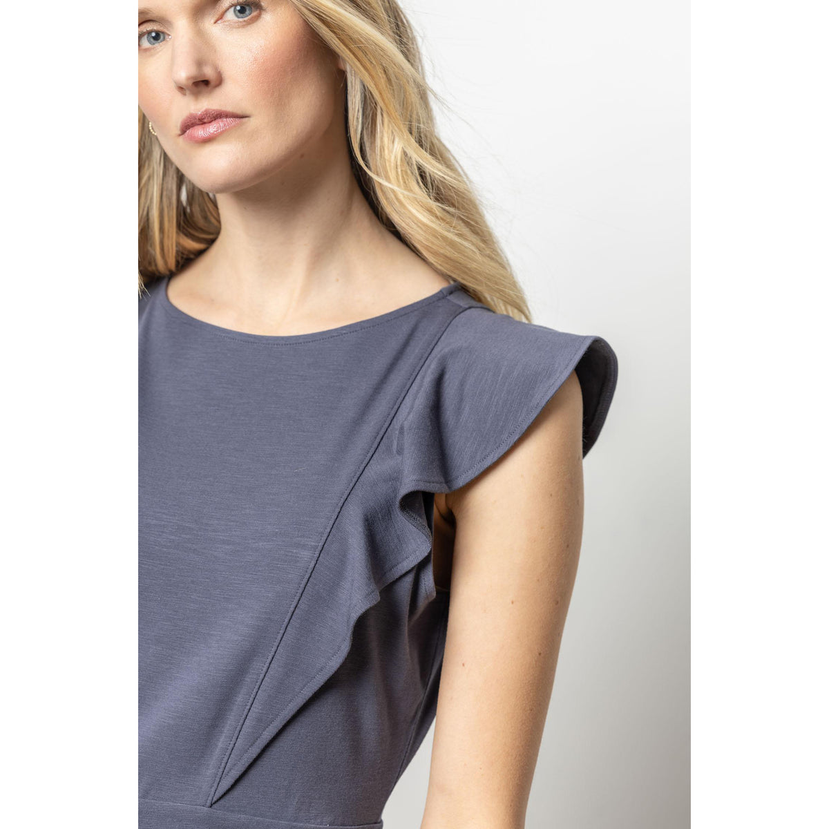 Flounce Trim Maxi Dress
