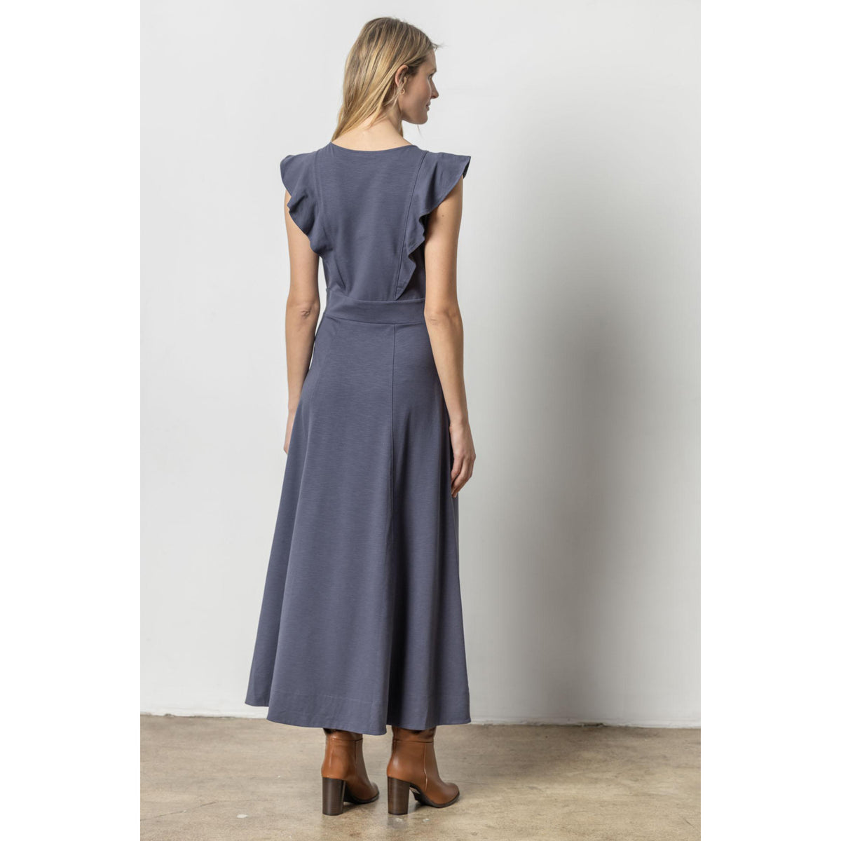 Flounce Trim Maxi Dress