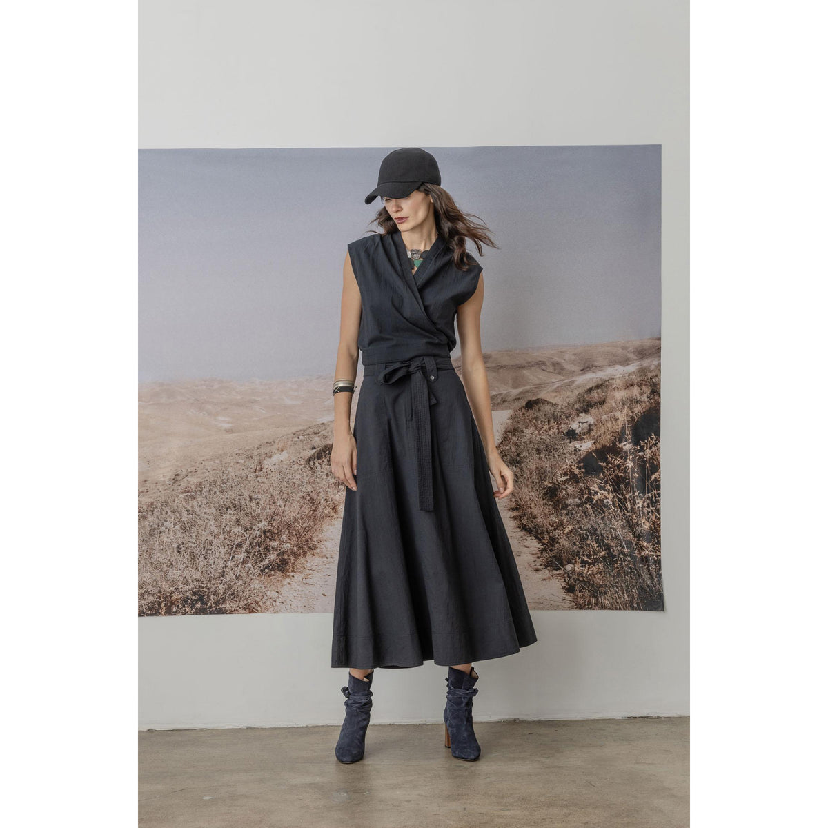 Long Belted Skirt