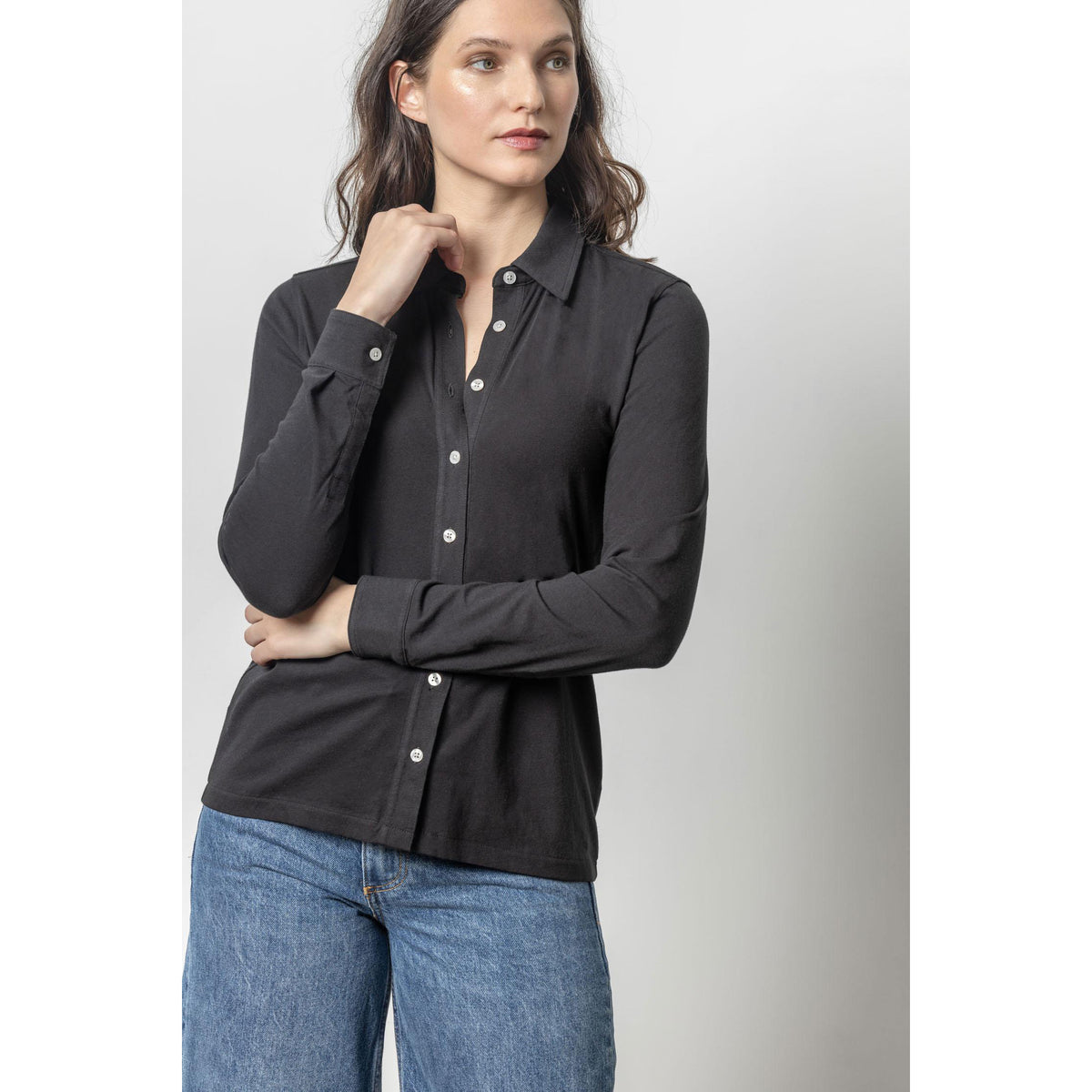 Long Sleeve Button Down Tee