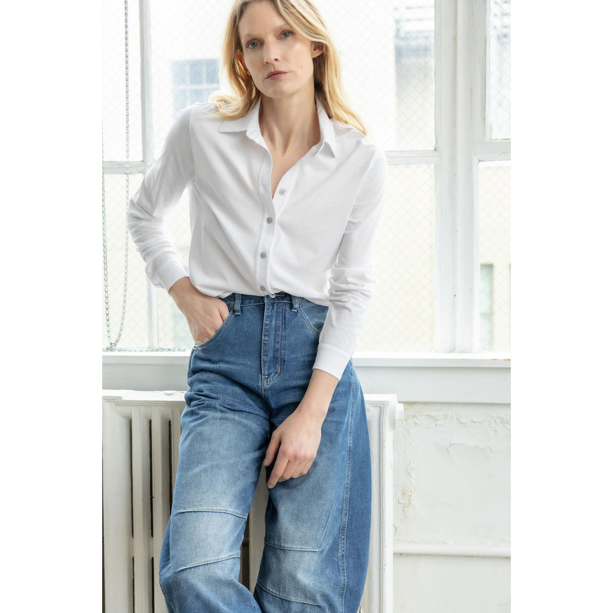 Long Sleeve Button Down Tee