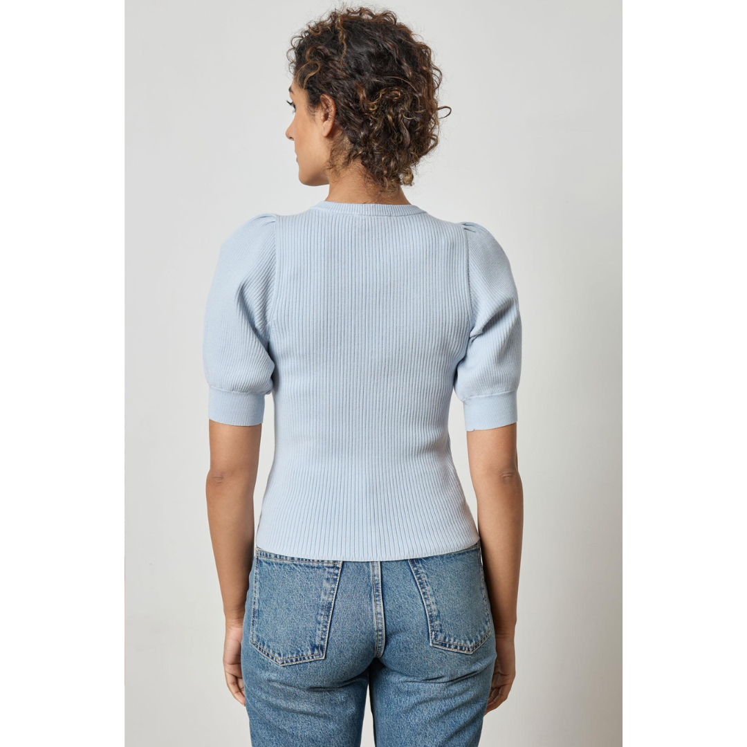 Elbow Sleeve Henley Sweater
