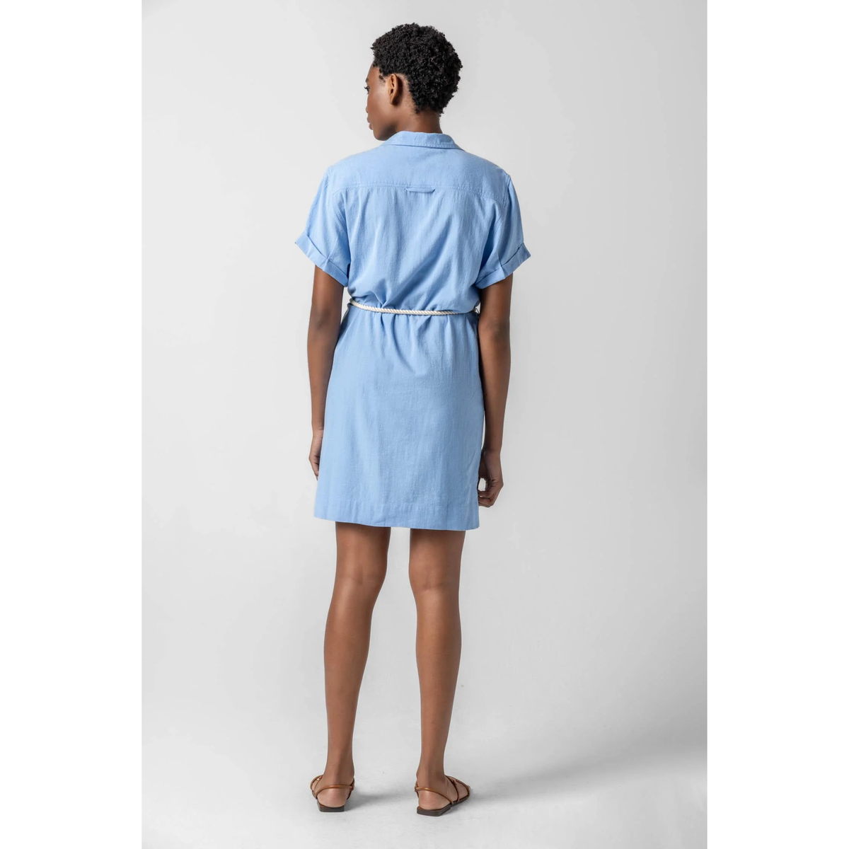 Half Placket Shirt Dress - Malibu