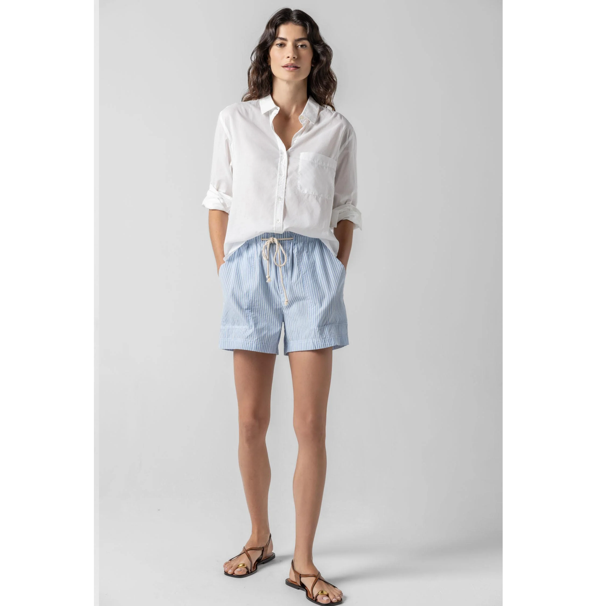 Striped Pocket Short - Malibu Stripe