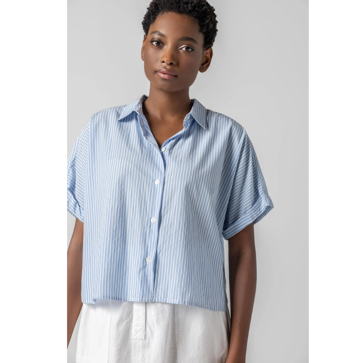 Striped Boxy Button Down