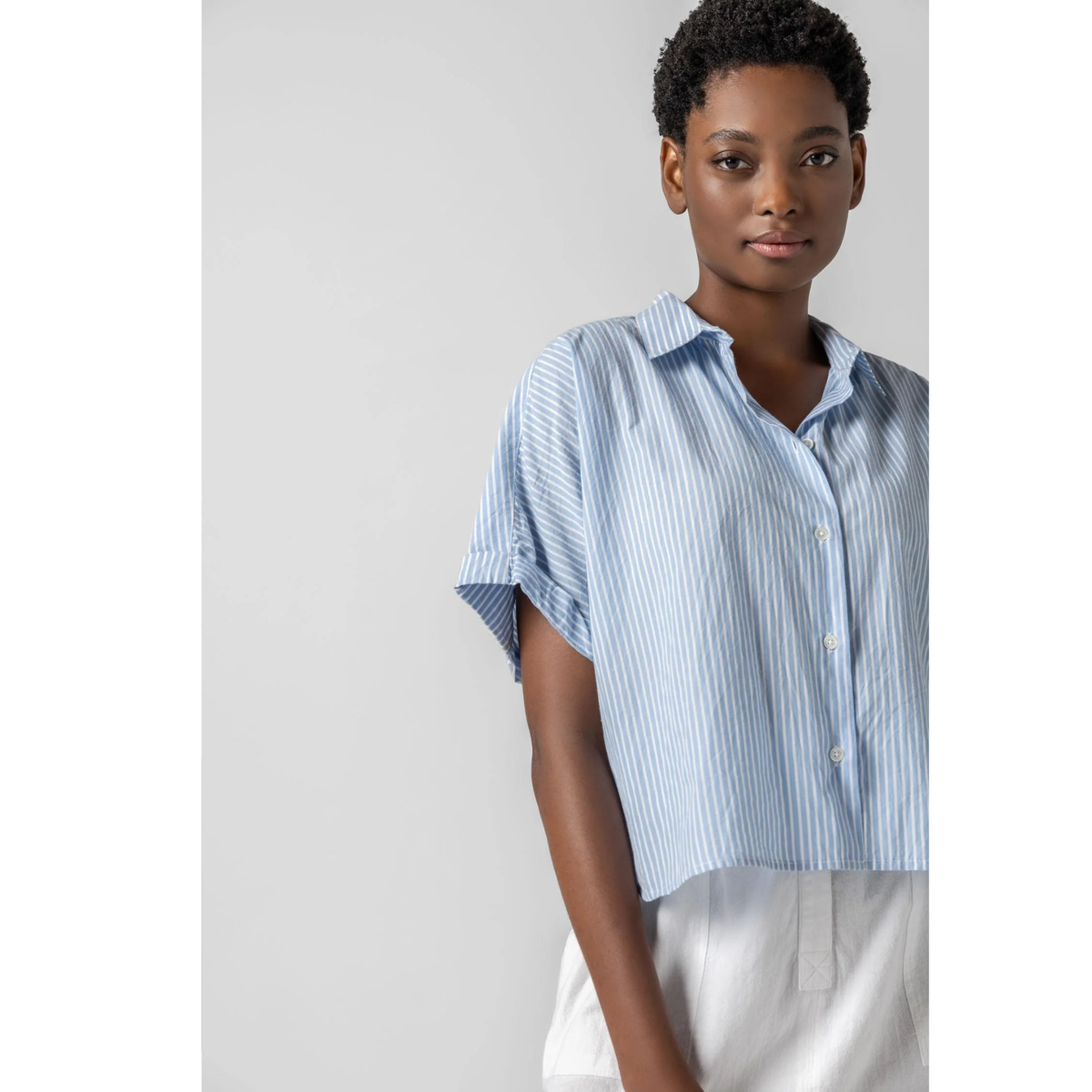 Striped Boxy Button Down