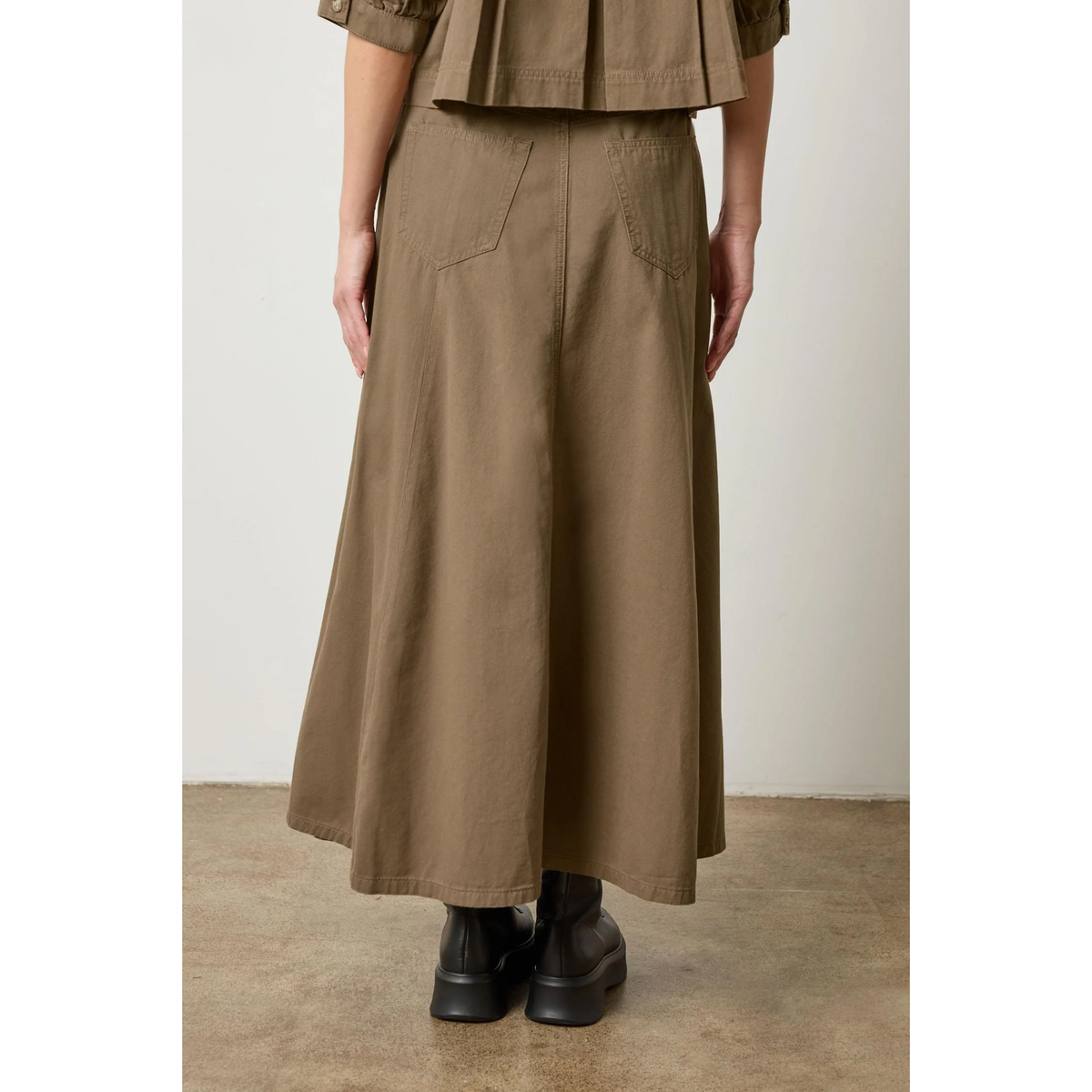 Seamed Maxi Skirt - Parsley