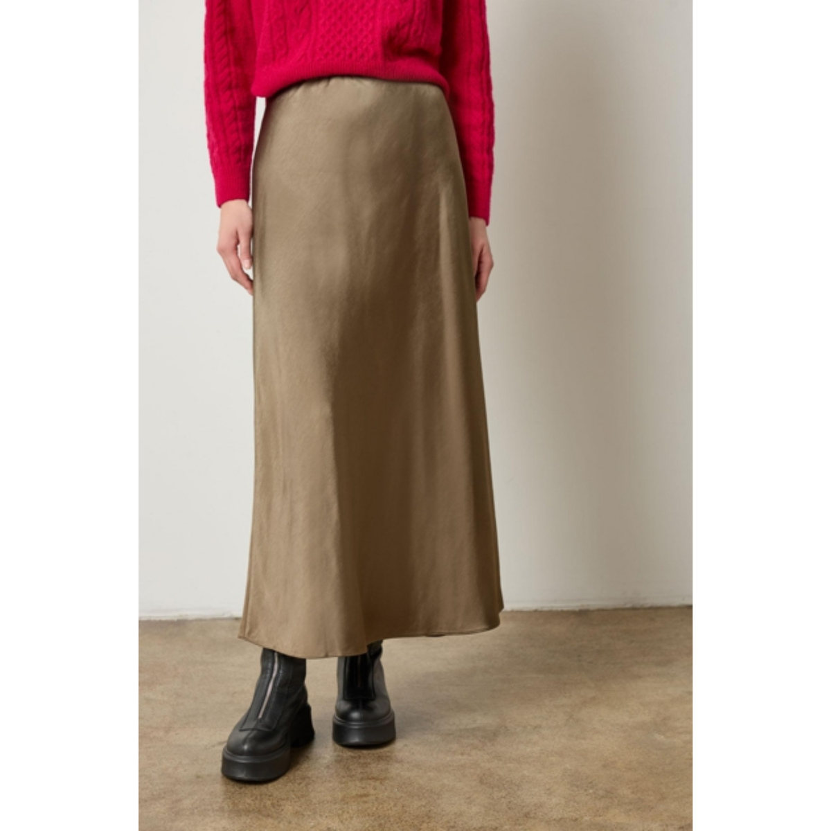 Satin Bias Maxi Skirt