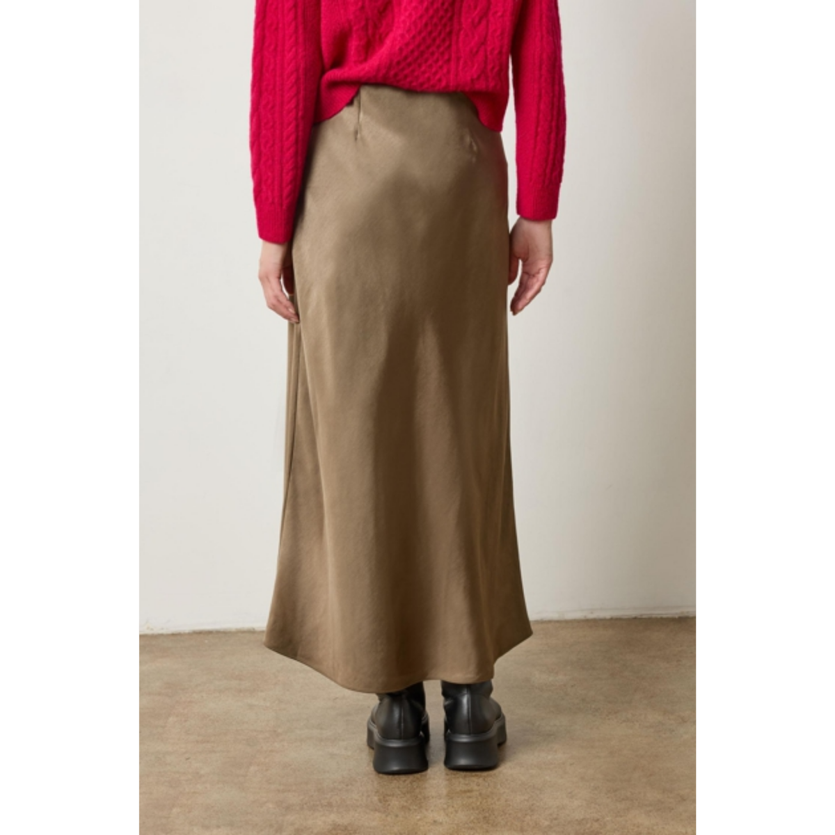 Satin Bias Maxi Skirt