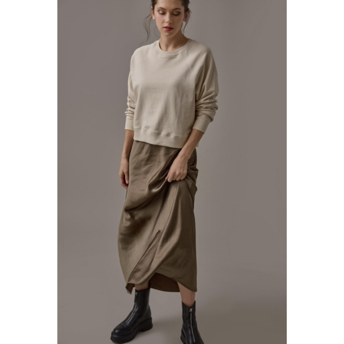 Satin Bias Maxi Skirt