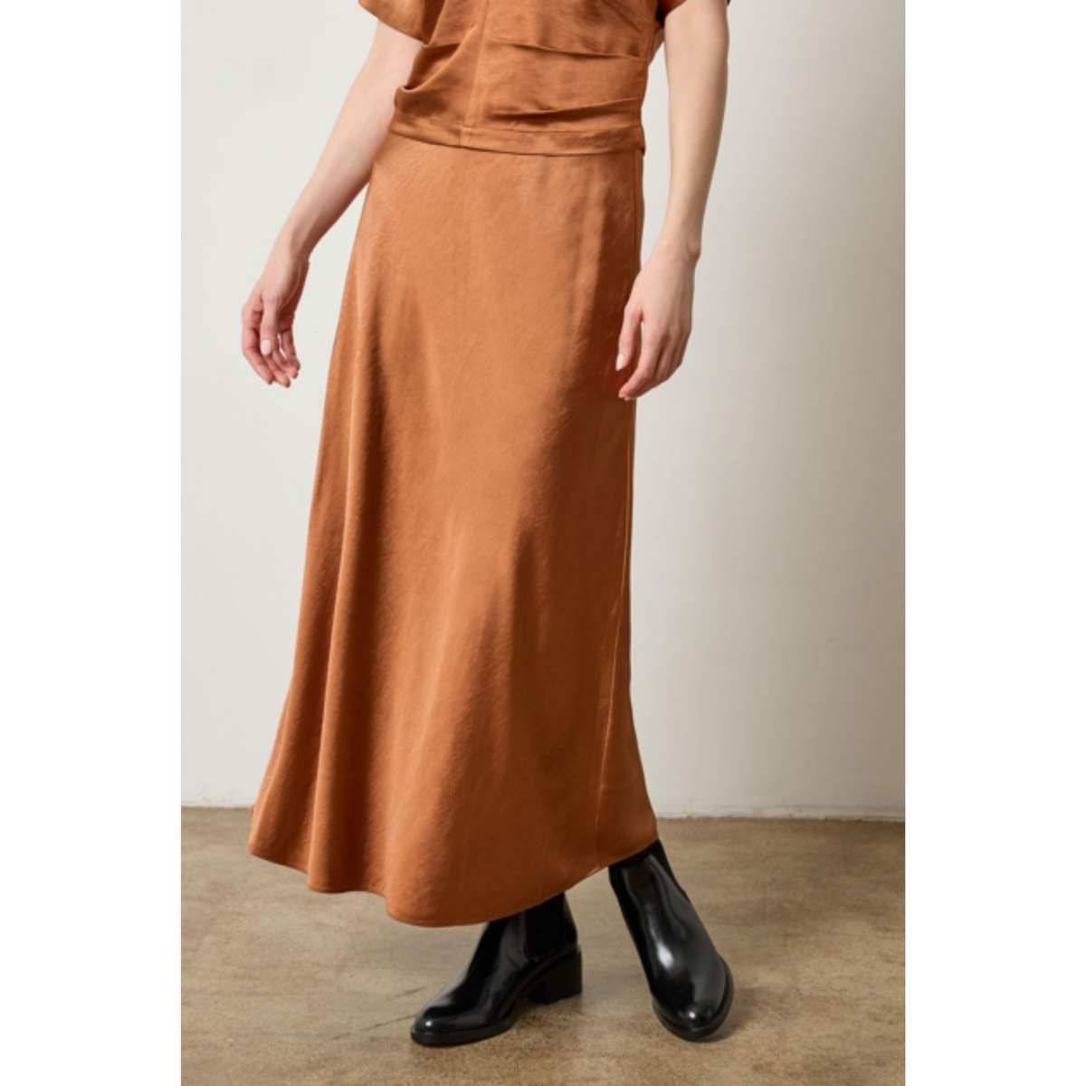 Satin Bias Maxi Skirt