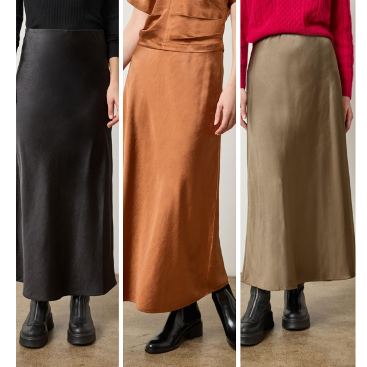 Satin Bias Maxi Skirt