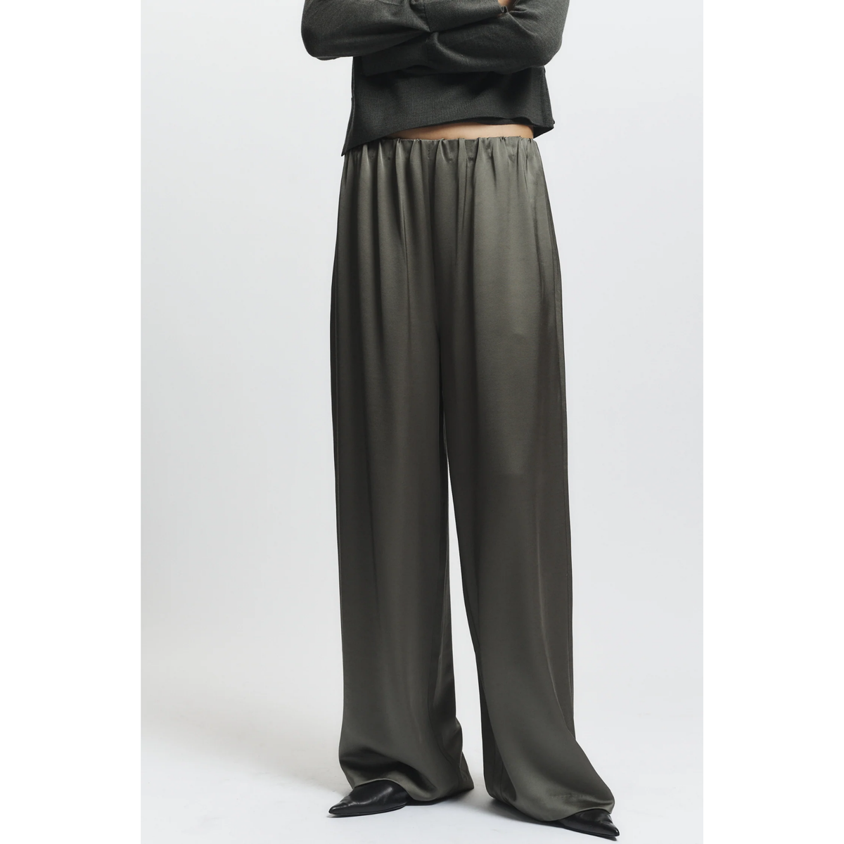 Paige Pull On Pant - Dusty Olive