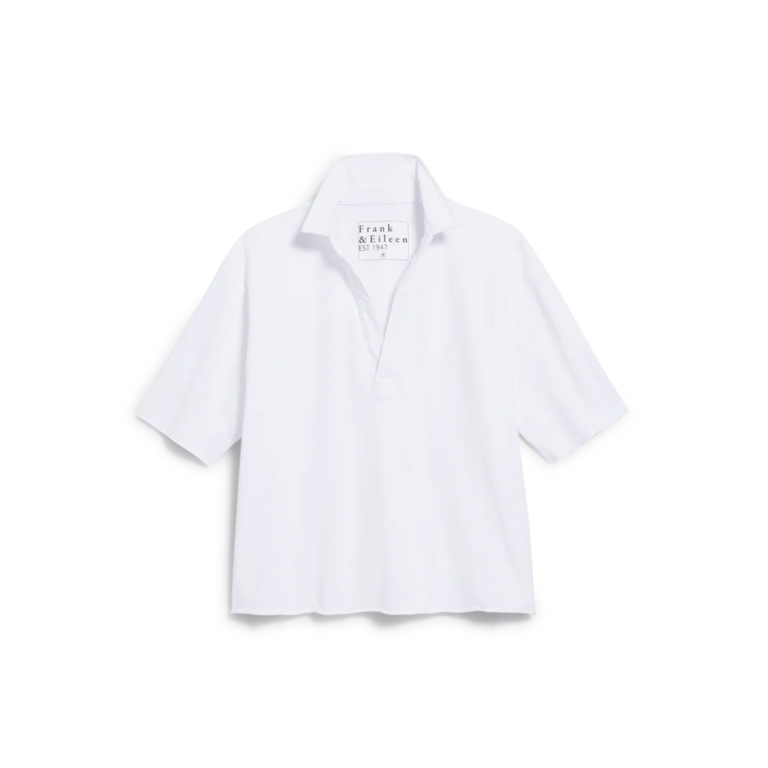 Patty Short Sleeve Henley - White