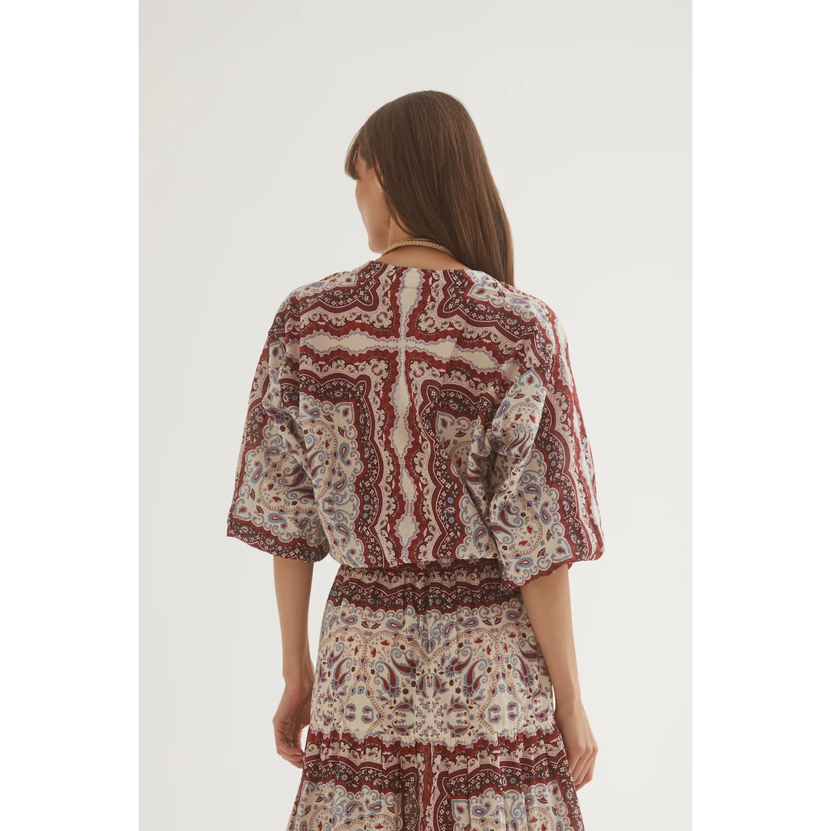 Perrin Top - Paisley Scarf Ivory