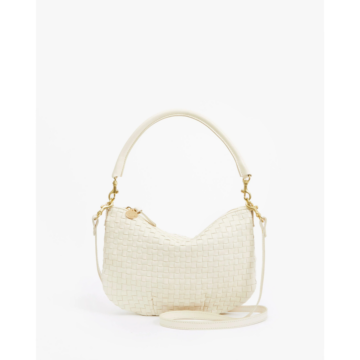 Petit Moyen Messenger - Cream Woven Checker