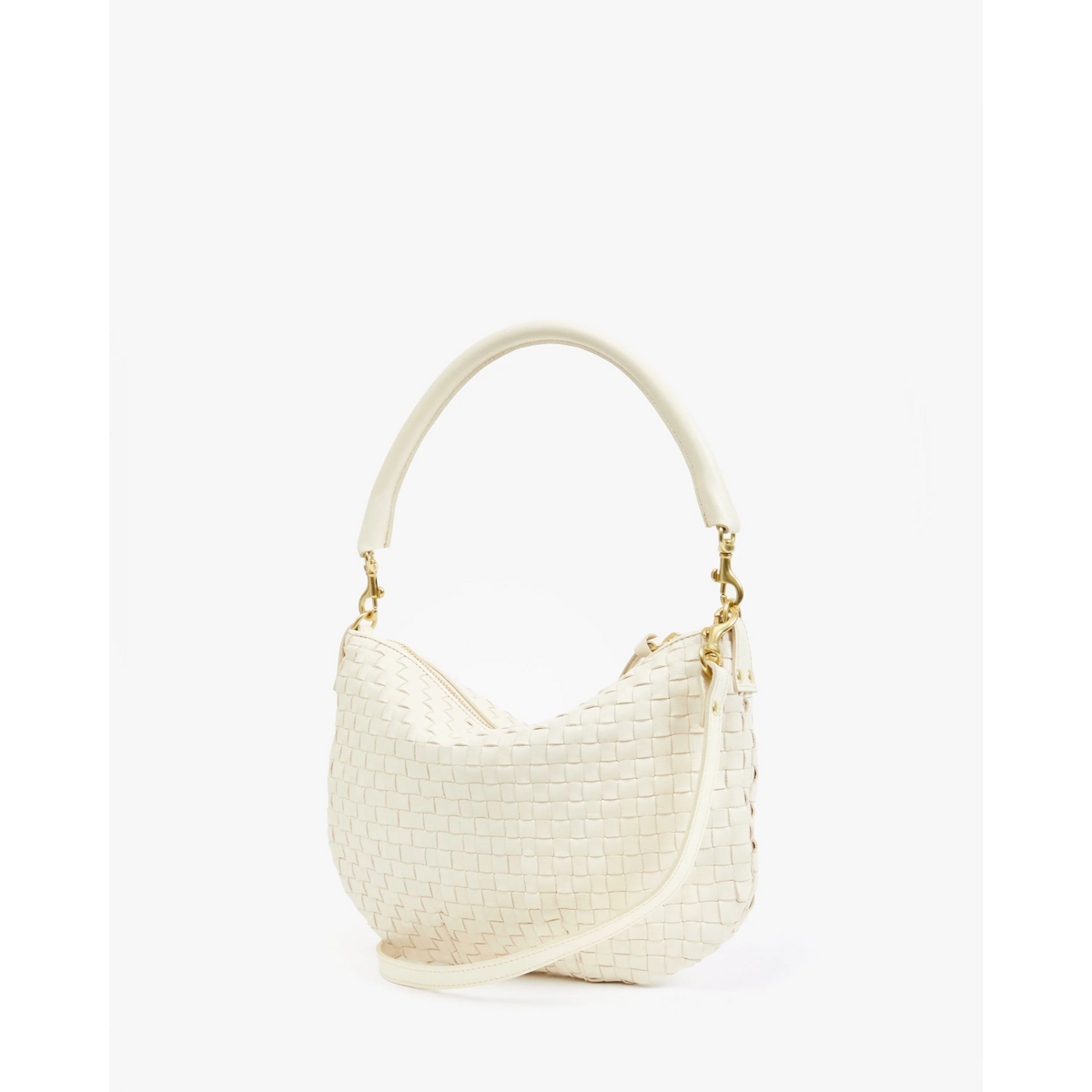 Petit Moyen Messenger - Cream Woven Checker