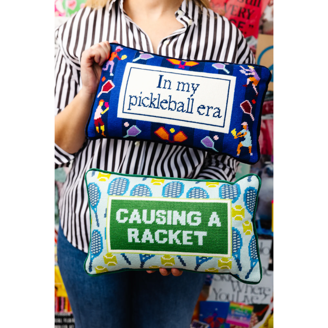 Pickleball Era Needlepoint Pillow