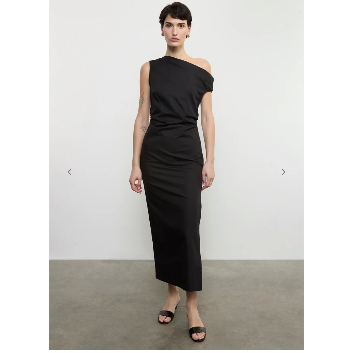 Poplin Sculptured Dress - Black