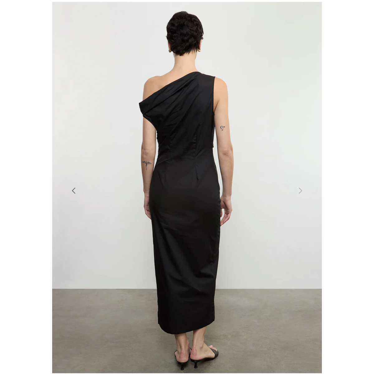 Poplin Sculptured Dress - Black