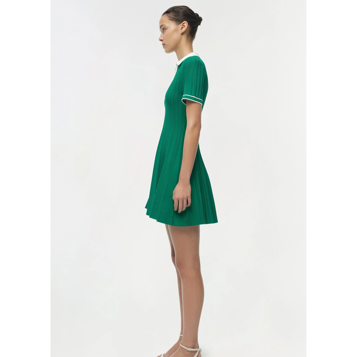 Page Knit Polo Mini Dress - Kelly Green Multi