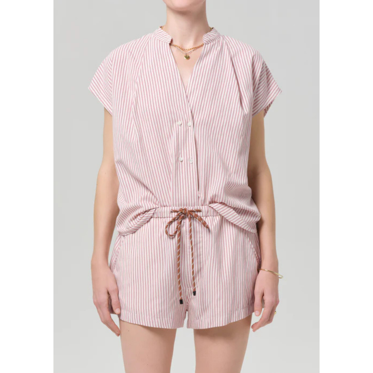 Penelope Blouse - Raspberry Stripe