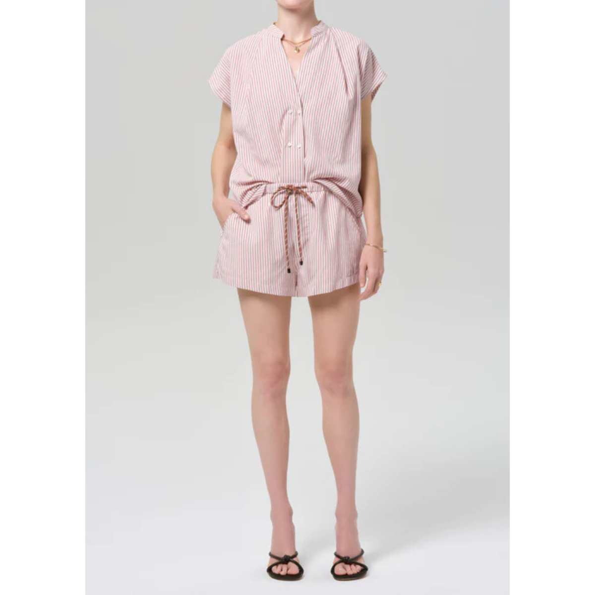Penelope Blouse - Raspberry Stripe