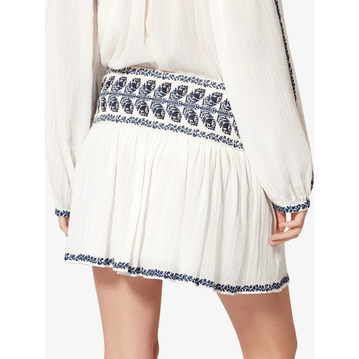 Picadilia Skirt - Ecru and Blue