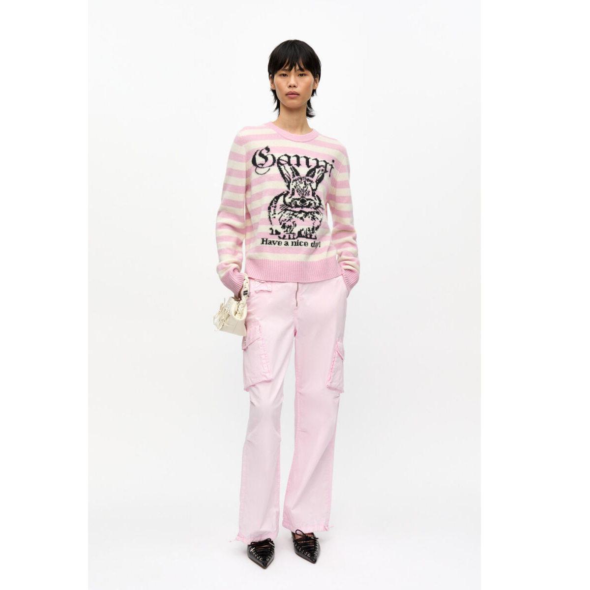 Pink Washed Cotton Twill Pants