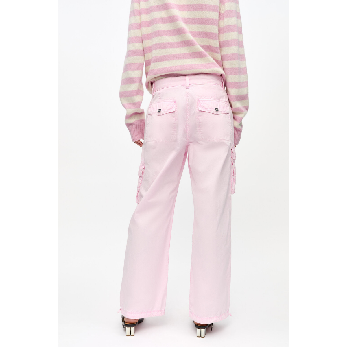 Pink Washed Cotton Twill Pants