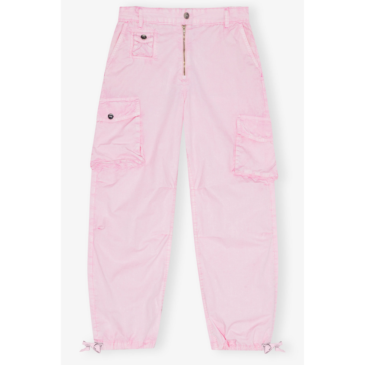 Pink Washed Cotton Twill Pants