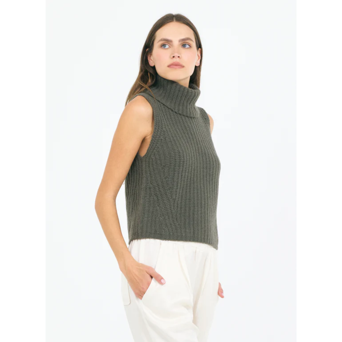 Polly Cashmere Vest - Fir