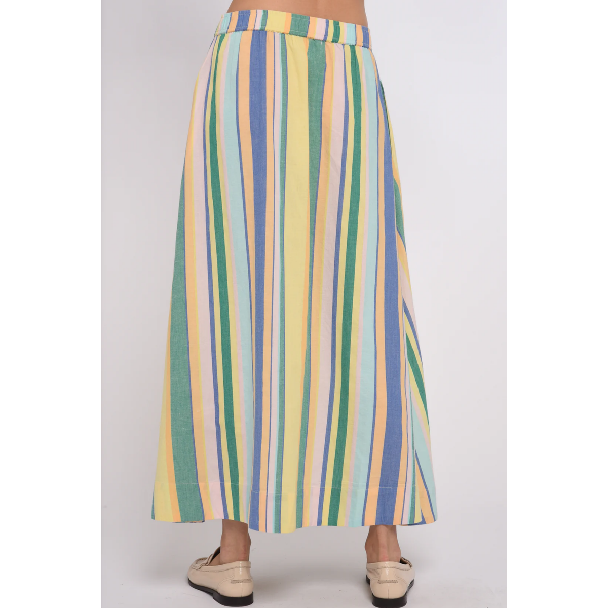 Porto Maxi Skirt - Bianca Yarn Dye Stripe