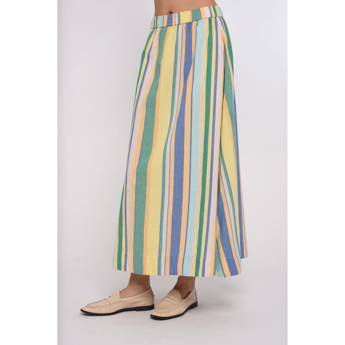 Porto Maxi Skirt - Bianca Yarn Dye Stripe