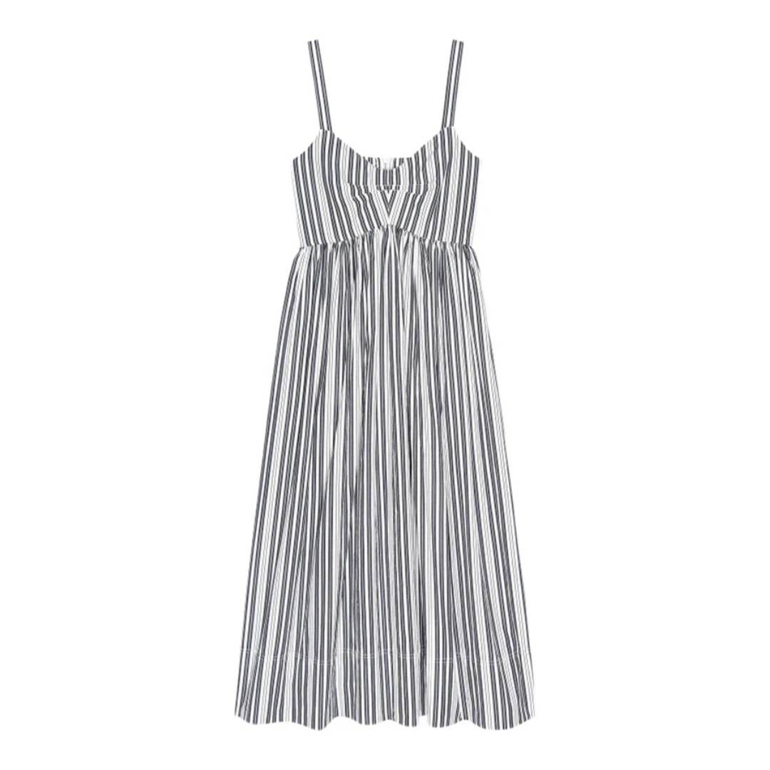 Reyes Dress - Parchment Stripe