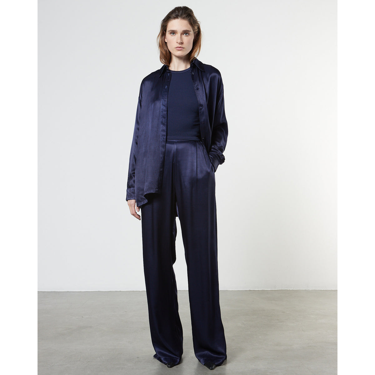Pleated Satin Pant