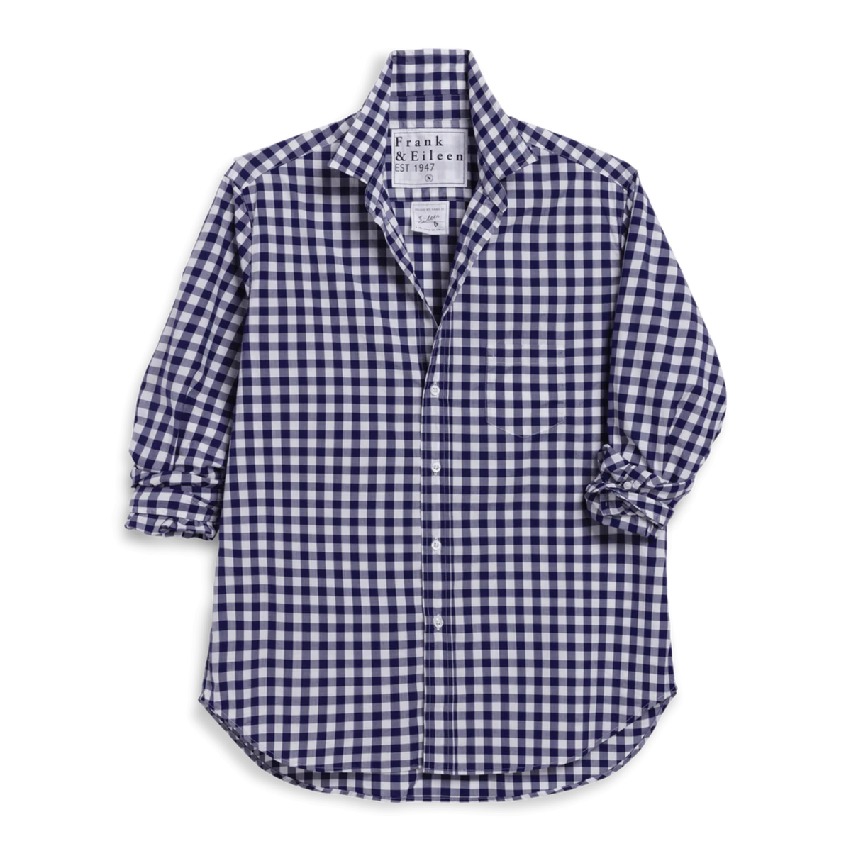 Relaxed Eileen Button-Up - Navy Gingham