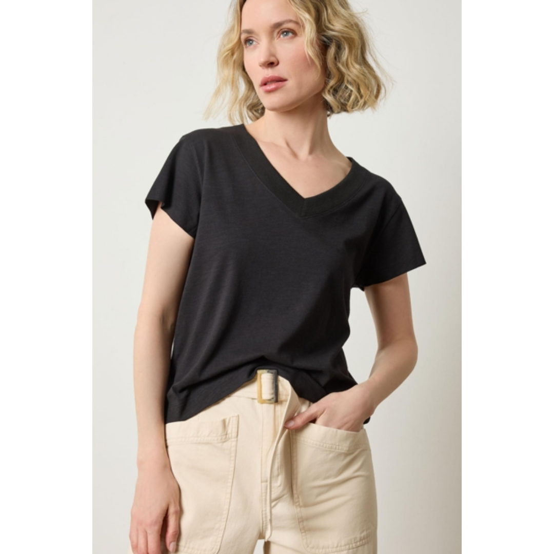 Relaxed Short Sleeve V-Neck Tee