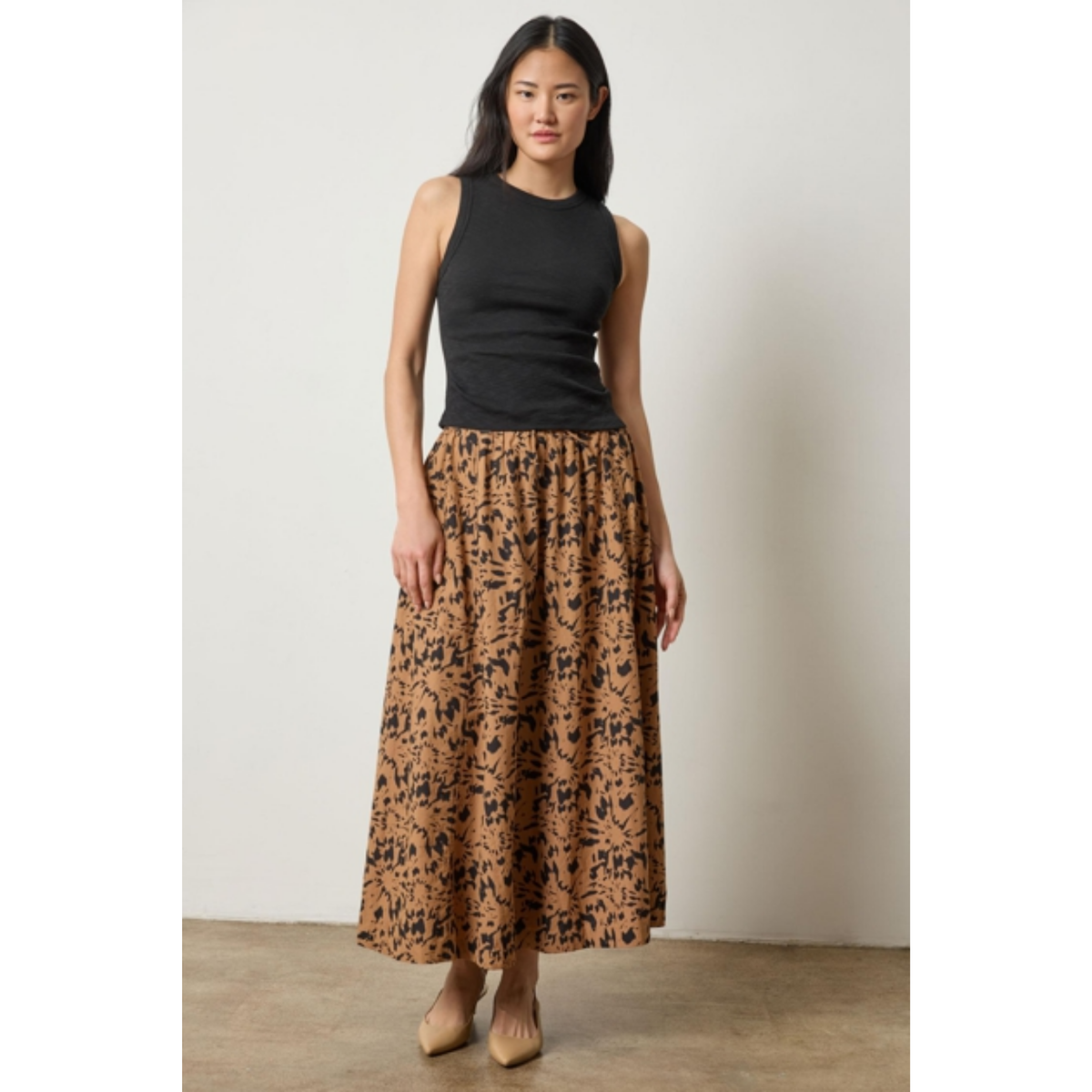 Rib Slub Side Pleat Tank