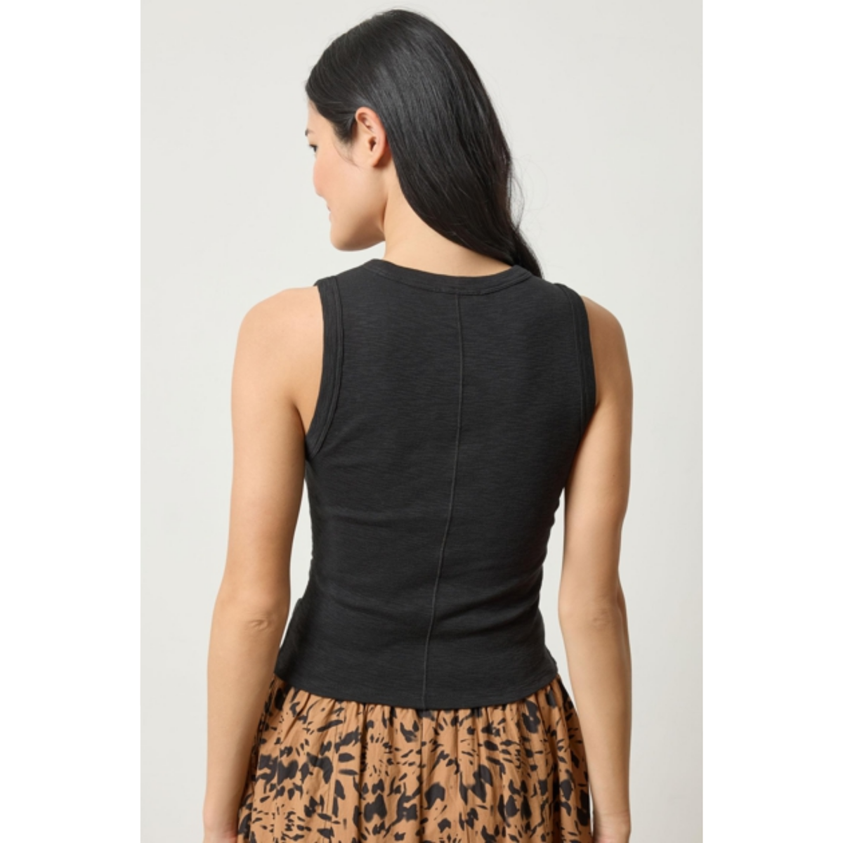 Rib Slub Side Pleat Tank