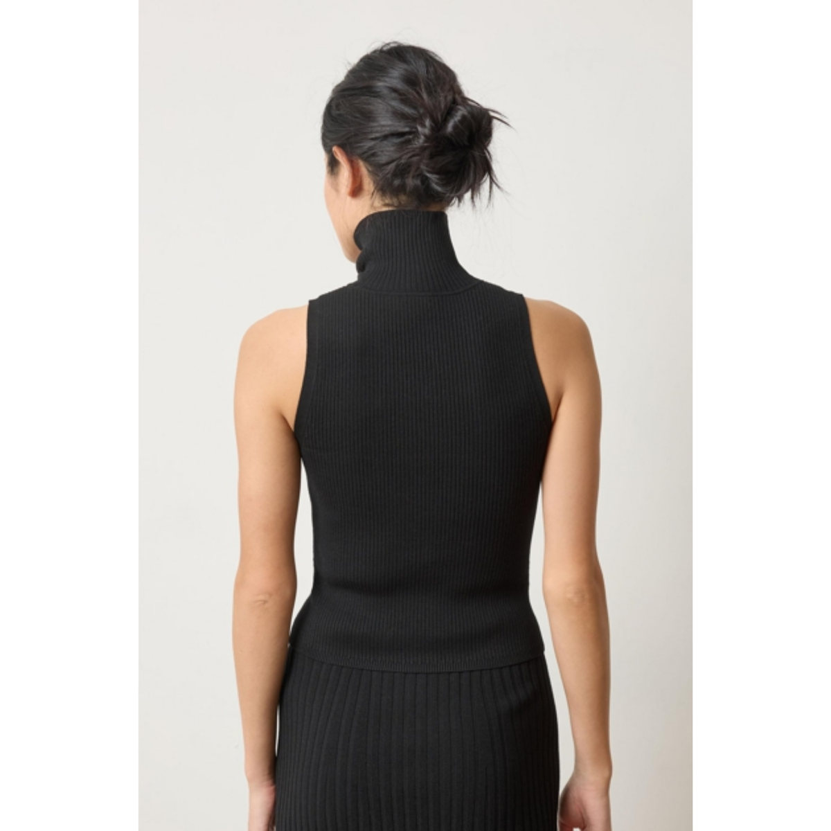 Rib Turtleneck Shell Sweater