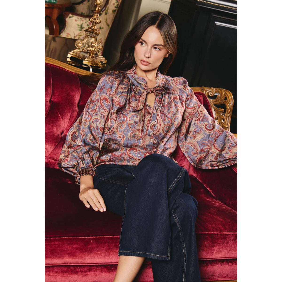 Riley Top - Lucent Lights Print