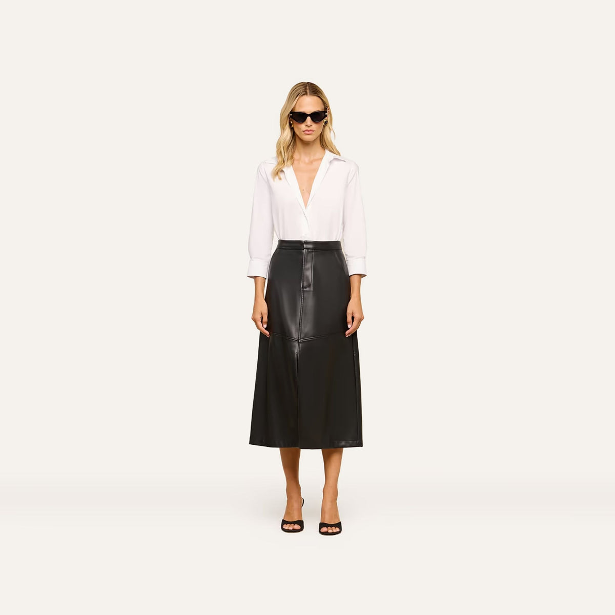 Robyn Vegan Leather Skirt - Black