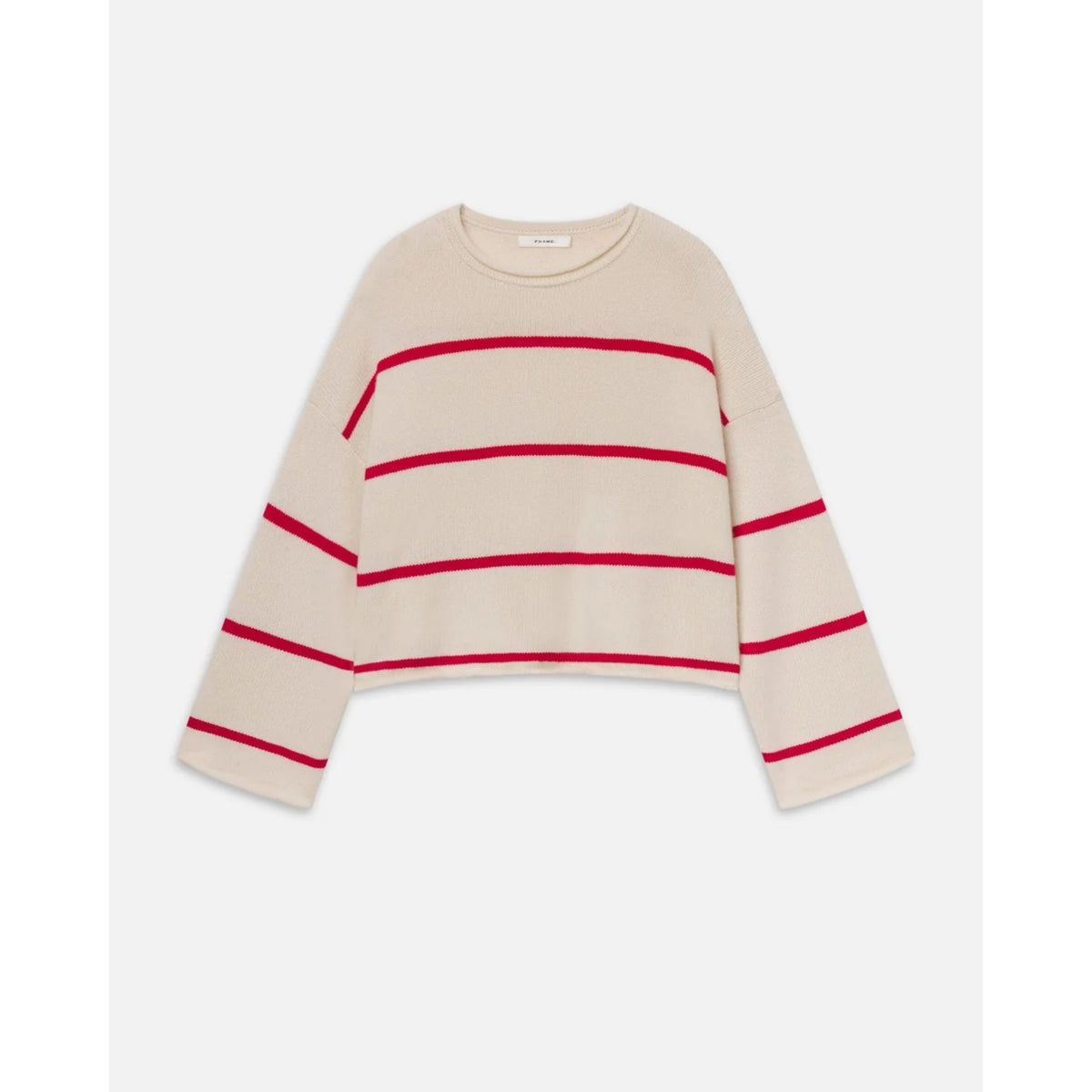 Roll Hem Sweater - Cream Stripe